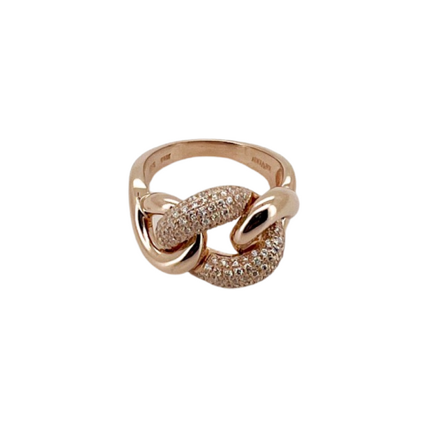 Rose Gold Pave Chain Ring