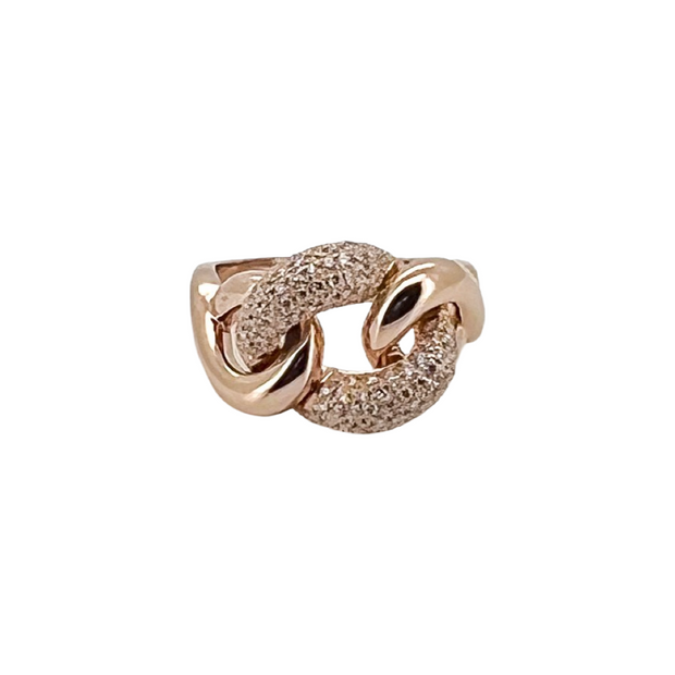 Rose Gold Pave Chain Ring