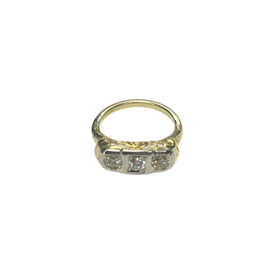 3 Stone Vintage Filagree Ring