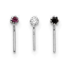 10k White Gold 1.5mm Nose Studs