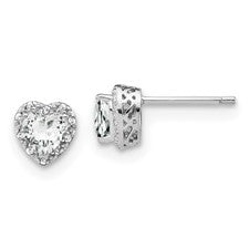 Sterling Silver White Topaz and Diamond Earrings