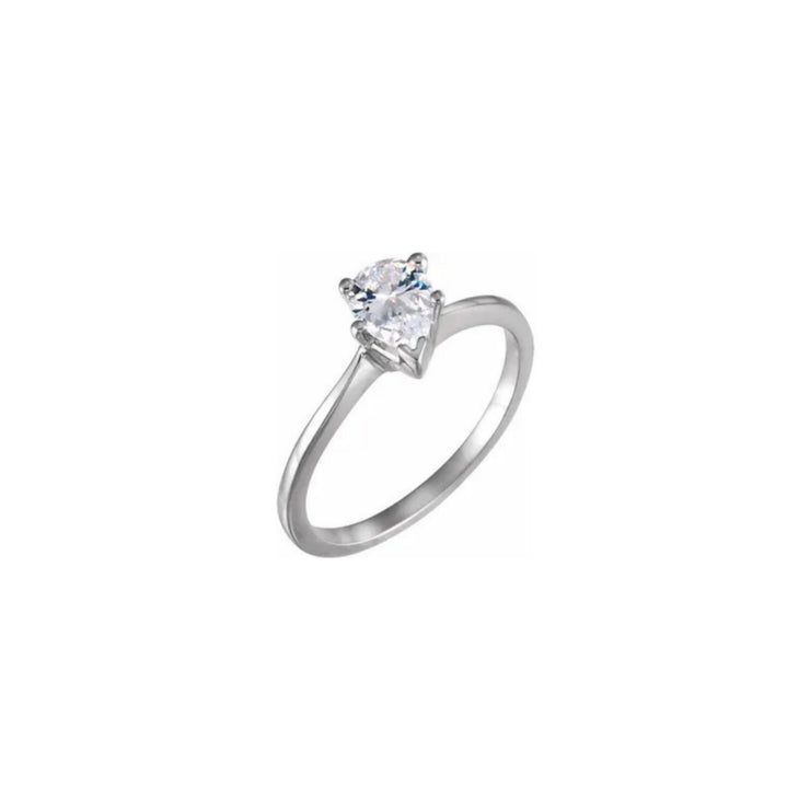 V-End Solitaire Engagement Ring or Band
